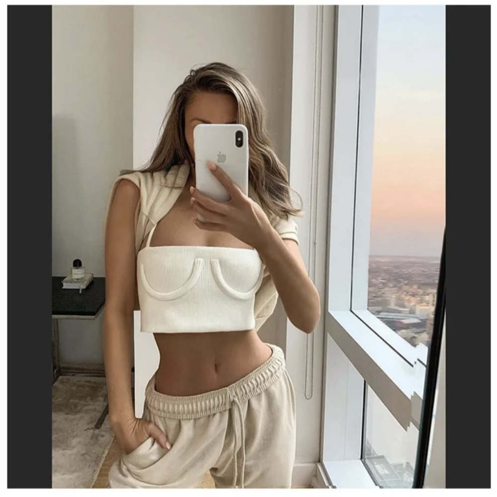 White bustier tank